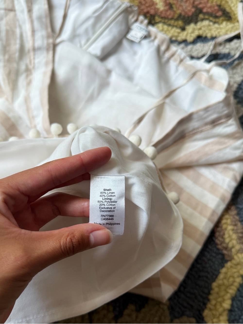 J. Crew Striped Tie‑Strap Sundress in Cream and White Size XL - Picture 6 of 10